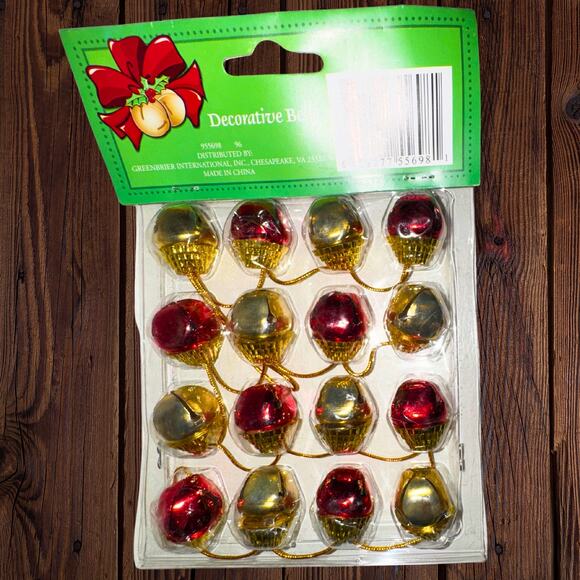 Vintage Decorative Christmas Bells 16 Pack – Red & Gold Craft Ornaments - Picture 5 of 5